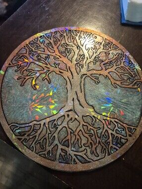 Handmade One Of A Kind Holographic Tree of Life Wall Art Or Window Hanging